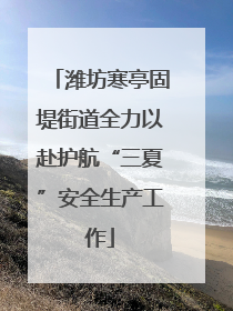 潍坊寒亭固堤街道全力以赴护航“三夏”安全生产工作