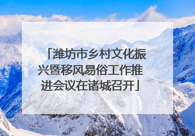 潍坊市乡村文化振兴暨移风易俗工作推进会议在诸城召开