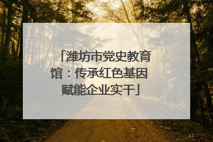 潍坊市党史教育馆：传承红色基因 赋能企业实干