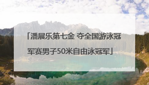 潘展乐第七金 夺全国游泳冠军赛男子50米自由泳冠军