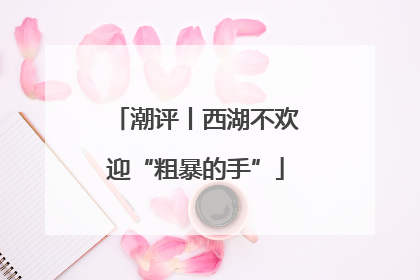 潮评丨西湖不欢迎“粗暴的手”
