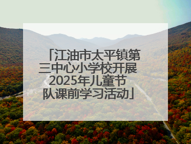 江油市太平镇第三中心小学校开展2025年儿童节队课前学习活动