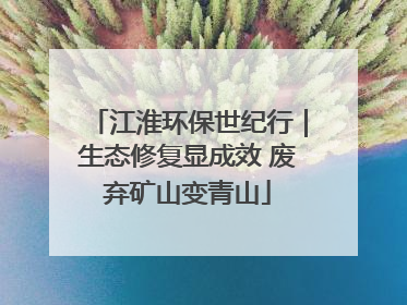 江淮环保世纪行｜生态修复显成效 废弃矿山变青山