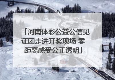 河南体彩公益公信见证团走进开奖现场 零距离感受公正透明