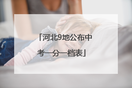 河北9地公布中考一分一档表