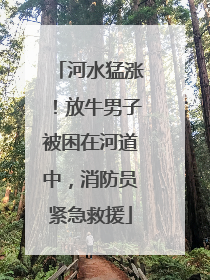 河水猛涨！放牛男子被困在河道中，消防员紧急救援