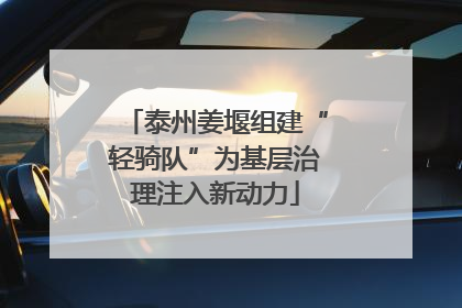 泰州姜堰组建“轻骑队”为基层治理注入新动力