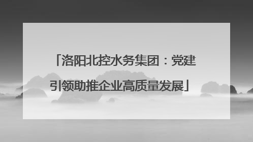 洛阳北控水务集团：党建引领助推企业高质量发展