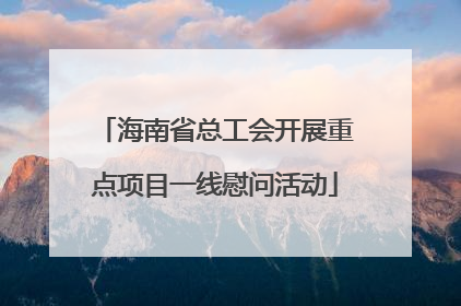 海南省总工会开展重点项目一线慰问活动