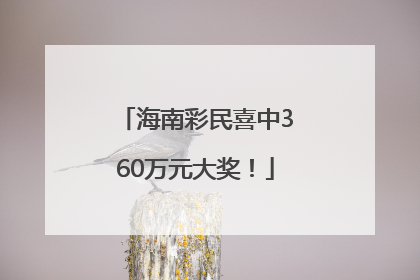 海南彩民喜中360万元大奖！