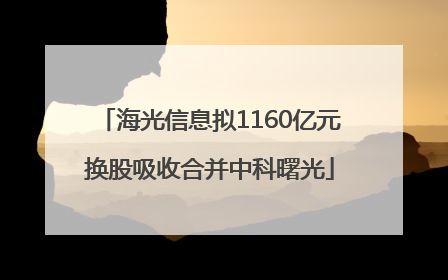海光信息拟1160亿元换股吸收合并中科曙光
