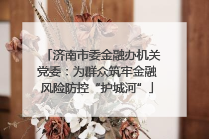 济南市委金融办机关党委：为群众筑牢金融风险防控“护城河”