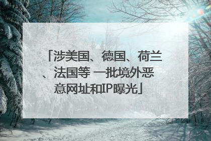 涉美国、德国、荷兰、法国等 一批境外恶意网址和IP曝光