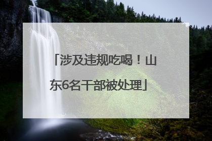 涉及违规吃喝！山东6名干部被处理
