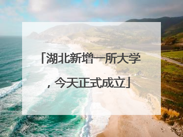 湖北新增一所大学，今天正式成立