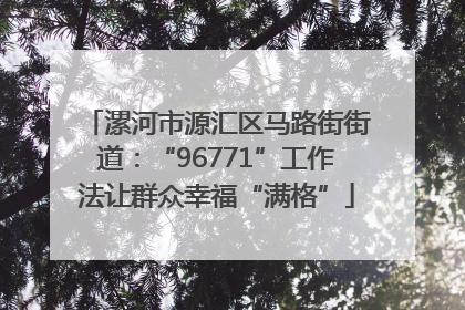漯河市源汇区马路街街道：“96771”工作法让群众幸福“满格”