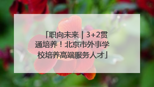 职向未来｜3+2贯通培养！北京市外事学校培养高端服务人才