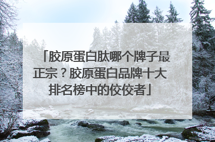 胶原蛋白肽哪个牌子最正宗？胶原蛋白品牌十大排名榜中的佼佼者