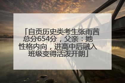 自贡历史类考生张雨茜总分654分，父亲：她性格内向，进高中后融入班级变得活泼开朗