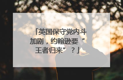 英国保守党内斗加剧，约翰逊要“王者归来”？