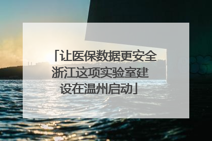 让医保数据更安全 浙江这项实验室建设在温州启动