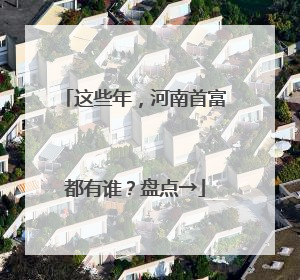 这些年，河南首富都有谁？盘点→