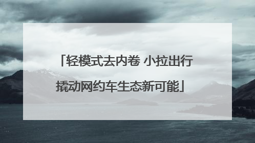轻模式去内卷 小拉出行撬动网约车生态新可能