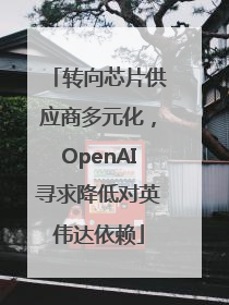 转向芯片供应商多元化，OpenAI寻求降低对英伟达依赖