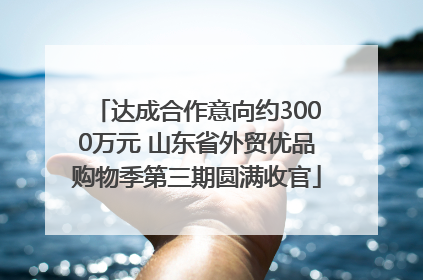 达成合作意向约3000万元 山东省外贸优品购物季第三期圆满收官