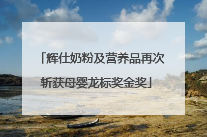 辉仕奶粉及营养品再次斩获母婴龙标奖金奖