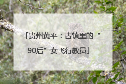 贵州黄平：古镇里的“90后”女飞行教员