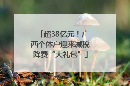 超38亿元！广西个体户迎来减税降费“大礼包”