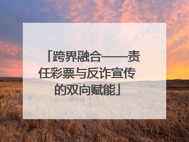 跨界融合——责任彩票与反诈宣传的双向赋能