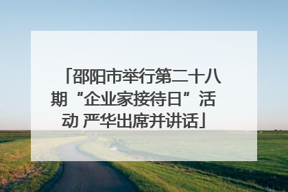 邵阳市举行第二十八期“企业家接待日”活动 严华出席并讲话