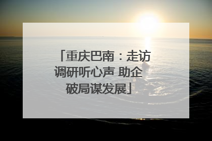 重庆巴南：走访调研听心声 助企破局谋发展