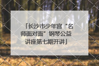 长沙市少年宫“名师面对面”钢琴公益讲座第七期开讲