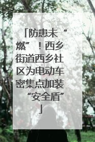 防患未“燃”！西乡街道西乡社区为电动车密集点加装“安全盾”