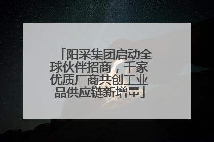 阳采集团启动全球伙伴招商，千家优质厂商共创工业品供应链新增量