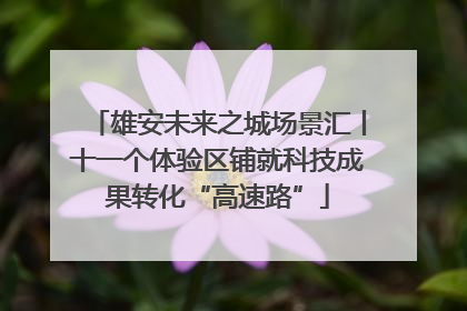 雄安未来之城场景汇丨十一个体验区铺就科技成果转化“高速路”