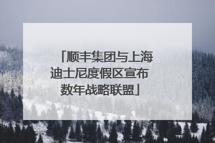 顺丰集团与上海迪士尼度假区宣布数年战略联盟