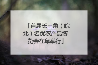 首届长三角（皖北）名优农产品博览会在阜举行