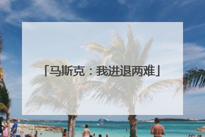 马斯克：我进退两难