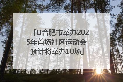 ﻿合肥市举办2025年首场社区运动会 预计将举办10场