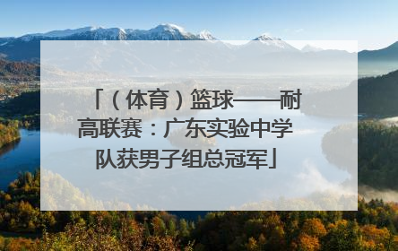 （体育）篮球——耐高联赛：广东实验中学队获男子组总冠军