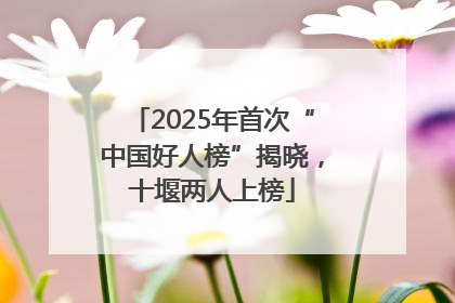 2025年首次“中国好人榜”揭晓，十堰两人上榜