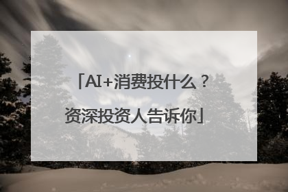 AI+消费投什么？资深投资人告诉你